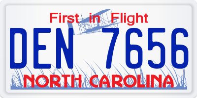 NC license plate DEN7656