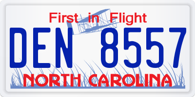 NC license plate DEN8557