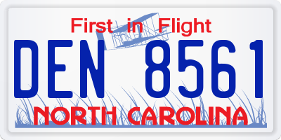 NC license plate DEN8561