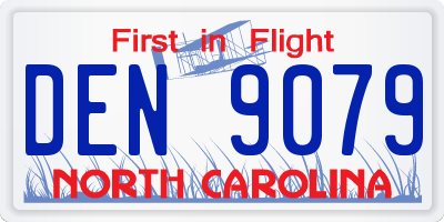 NC license plate DEN9079