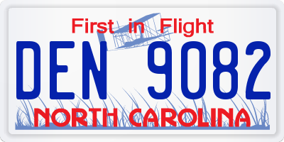 NC license plate DEN9082