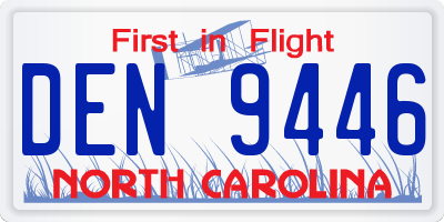 NC license plate DEN9446
