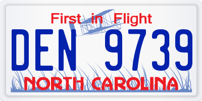 NC license plate DEN9739