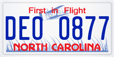 NC license plate DEO0877