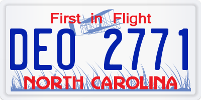 NC license plate DEO2771