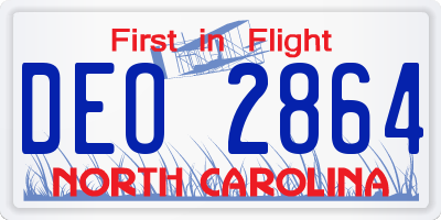NC license plate DEO2864