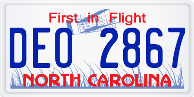 NC license plate DEO2867