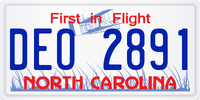 NC license plate DEO2891