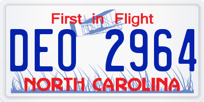NC license plate DEO2964
