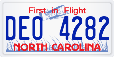 NC license plate DEO4282