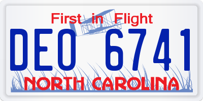 NC license plate DEO6741