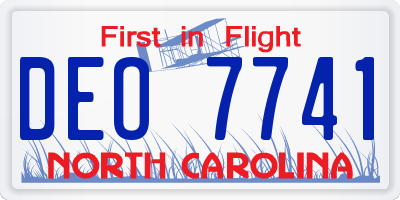 NC license plate DEO7741