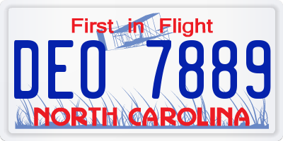 NC license plate DEO7889