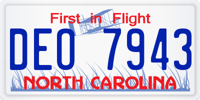 NC license plate DEO7943