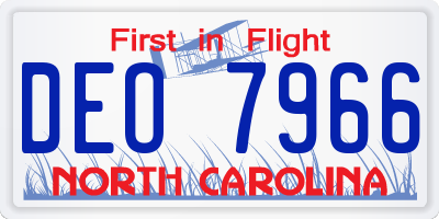 NC license plate DEO7966