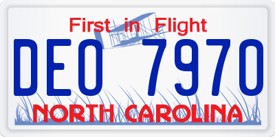 NC license plate DEO7970