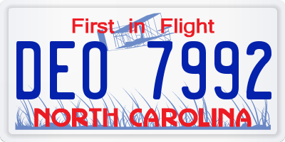 NC license plate DEO7992