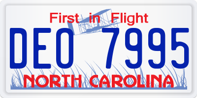 NC license plate DEO7995