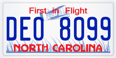 NC license plate DEO8099