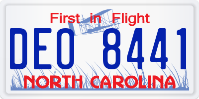 NC license plate DEO8441