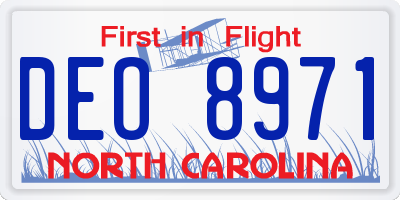 NC license plate DEO8971