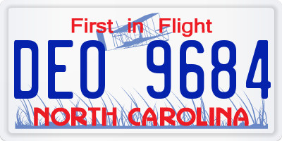 NC license plate DEO9684