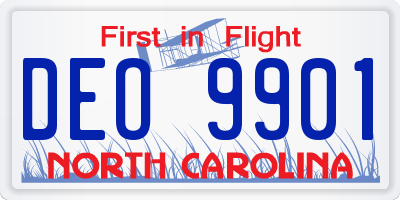 NC license plate DEO9901