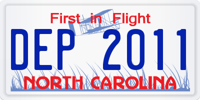 NC license plate DEP2011