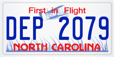 NC license plate DEP2079