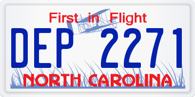 NC license plate DEP2271