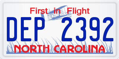 NC license plate DEP2392