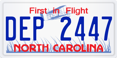 NC license plate DEP2447