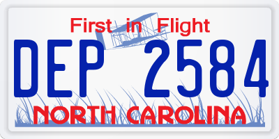 NC license plate DEP2584