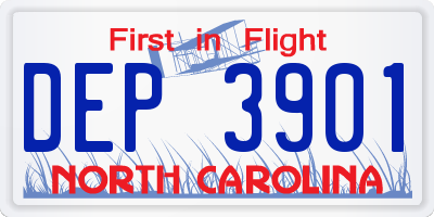 NC license plate DEP3901