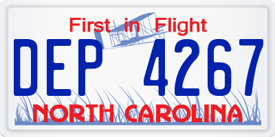NC license plate DEP4267