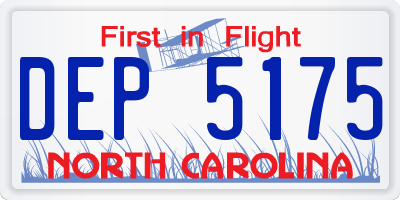 NC license plate DEP5175