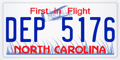 NC license plate DEP5176
