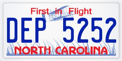 NC license plate DEP5252