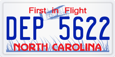 NC license plate DEP5622