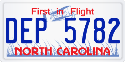 NC license plate DEP5782