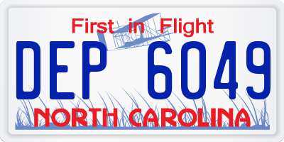 NC license plate DEP6049