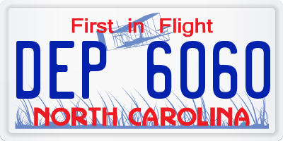 NC license plate DEP6060