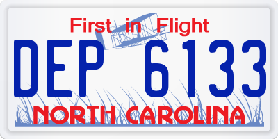 NC license plate DEP6133