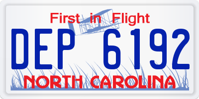 NC license plate DEP6192