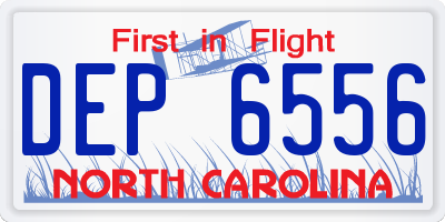 NC license plate DEP6556