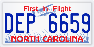 NC license plate DEP6659