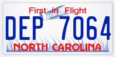 NC license plate DEP7064