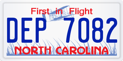 NC license plate DEP7082