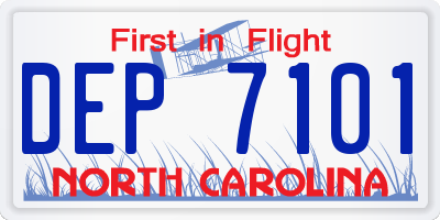 NC license plate DEP7101