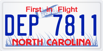 NC license plate DEP7811